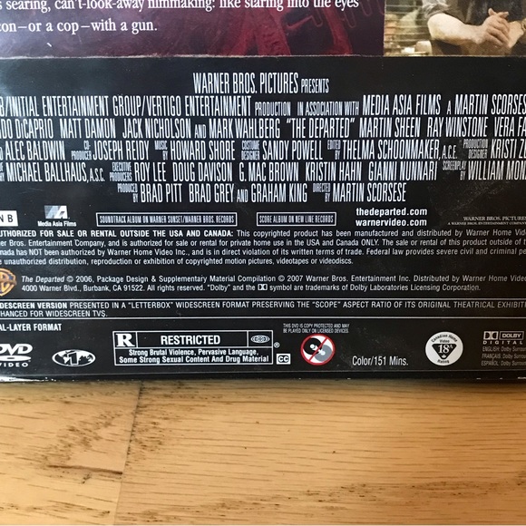 The Departed DVD Movie Leonardo DiCaprio Matt Damon Jack Nicholson Mark Wahlberg - Picture 5 of 5